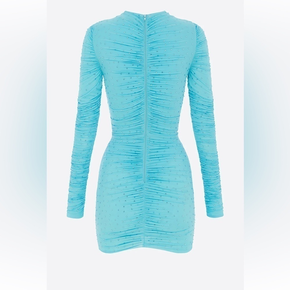 Alex Perry Ruched Crystal Jersey Mini Dress - Picture 4 of 4